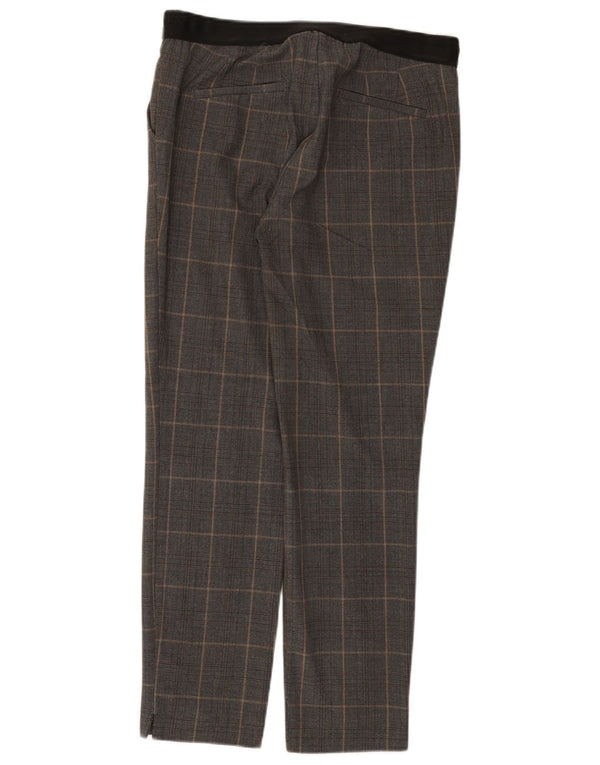 Pantaloni chino slim fit da donna Zara grandi W30 L27 a quadri grigi