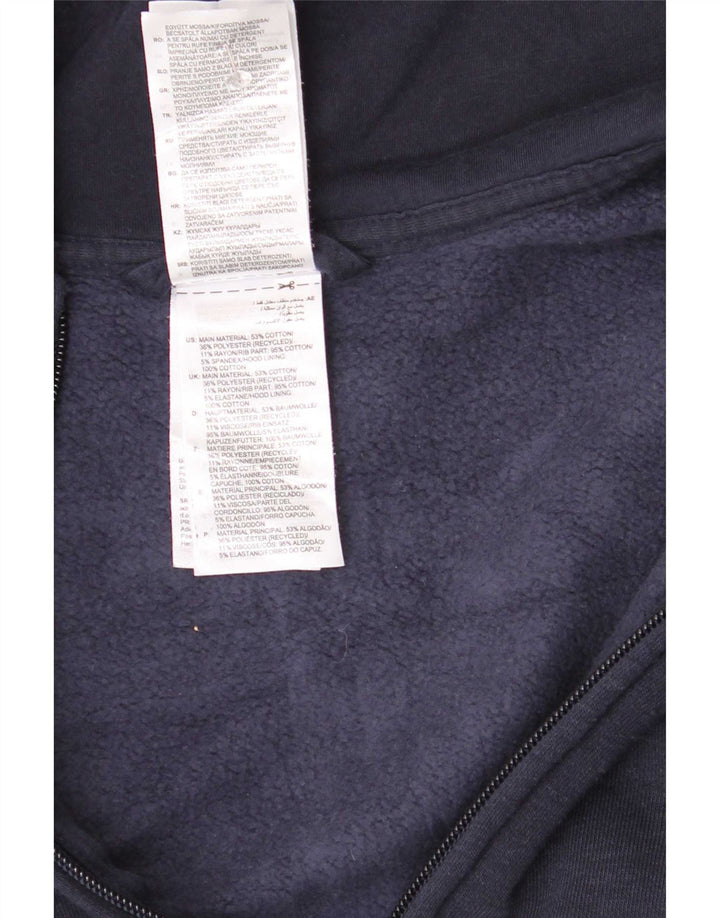Maglione con cappuccio e zip da uomo Adidas in cotone blu navy medio
