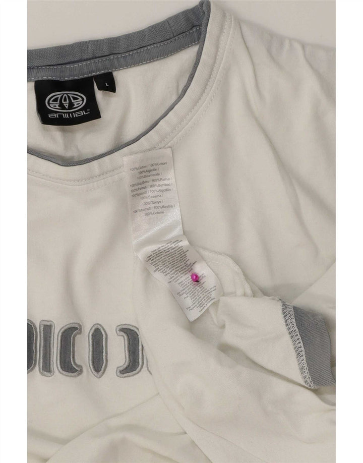 T-shirt grafica da uomo con animali, grande, in cotone bianco