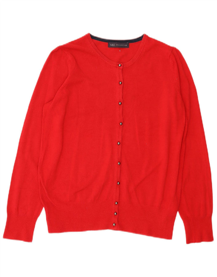 Maglione cardigan da donna Marks & Spencer UK 12 Viscosa rossa media