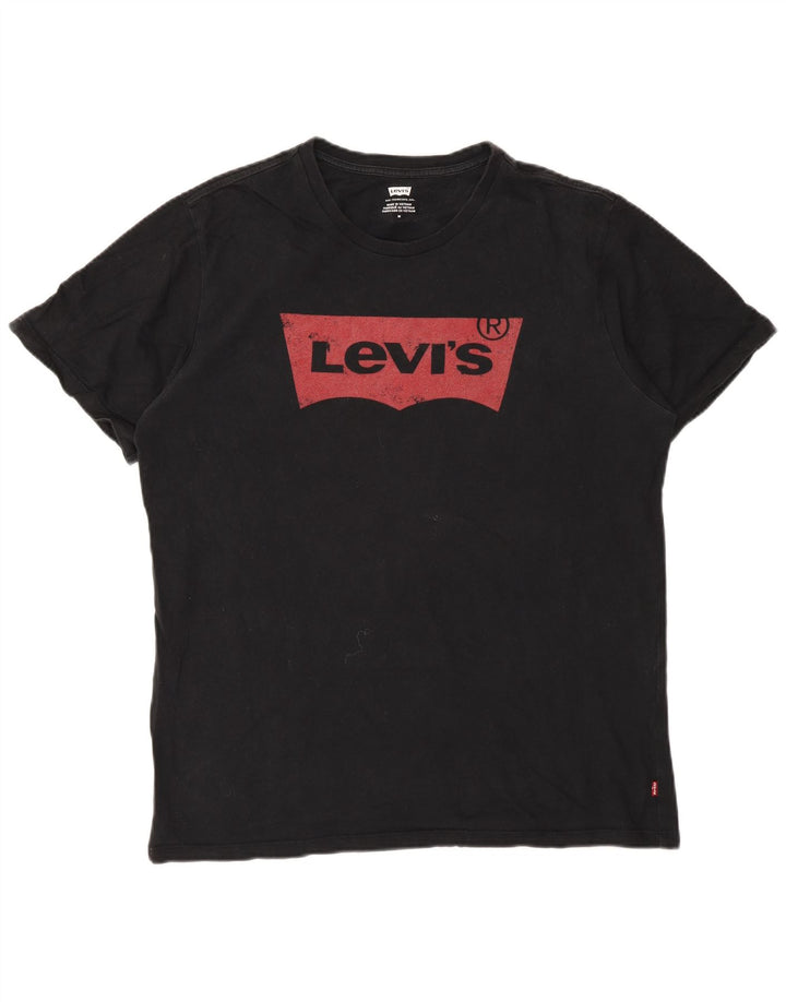 T-shirt grafica da uomo Levi's Top in cotone nero medio