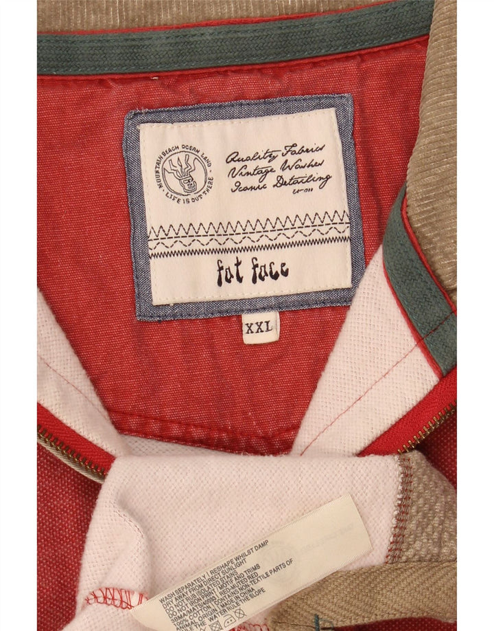 Felpa da uomo con collo con zip Fat Face Maglione 2XL Cotone rosso