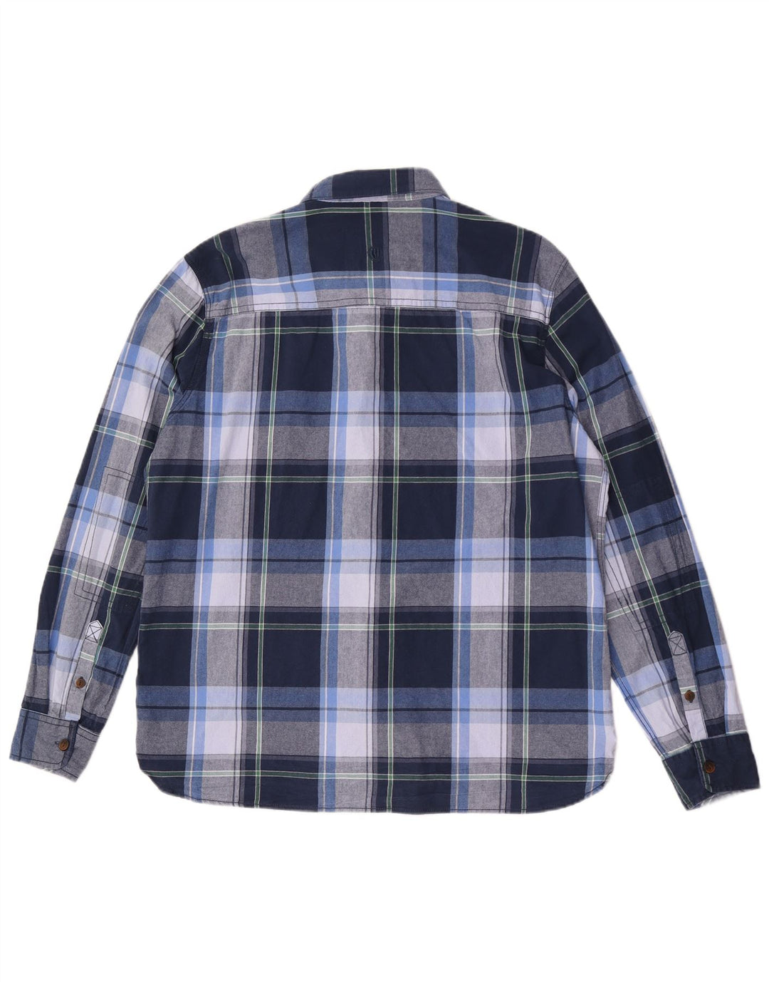 FAT FACE Camicia da uomo in flanella XL in cotone a quadri blu