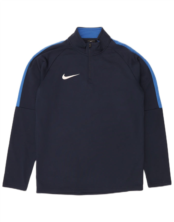 NIKE Tuta da uomo Dri Fit Pullover Top Small Blu Navy Colourblock