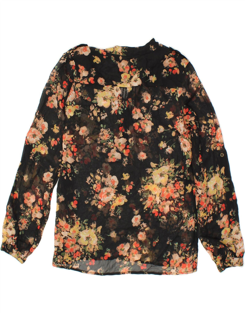 FOREVER 21 Womens Long Sleeve Blouse Top UK 10 Small Black Floral Vintage Forever 21 and Second-Hand Forever 21 from Messina Hembry 