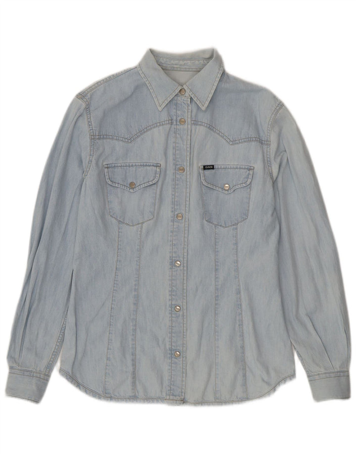 Camicia di jeans da donna Gas UK 12 Cotone blu medio