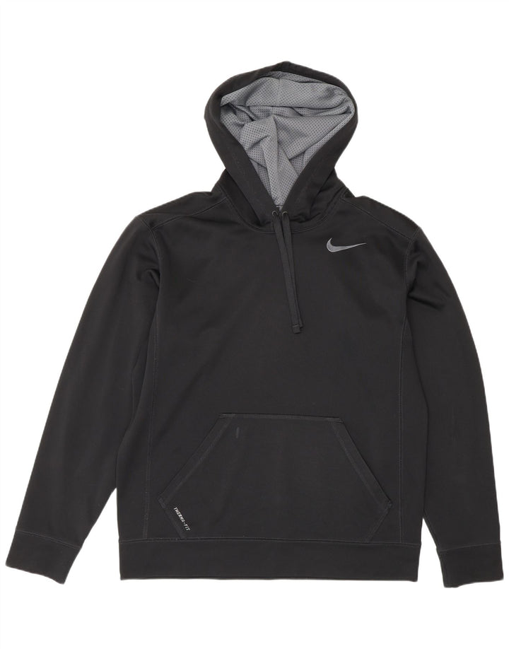 Felpa con cappuccio Nike Therma-Fit da uomo, poliestere nero medio