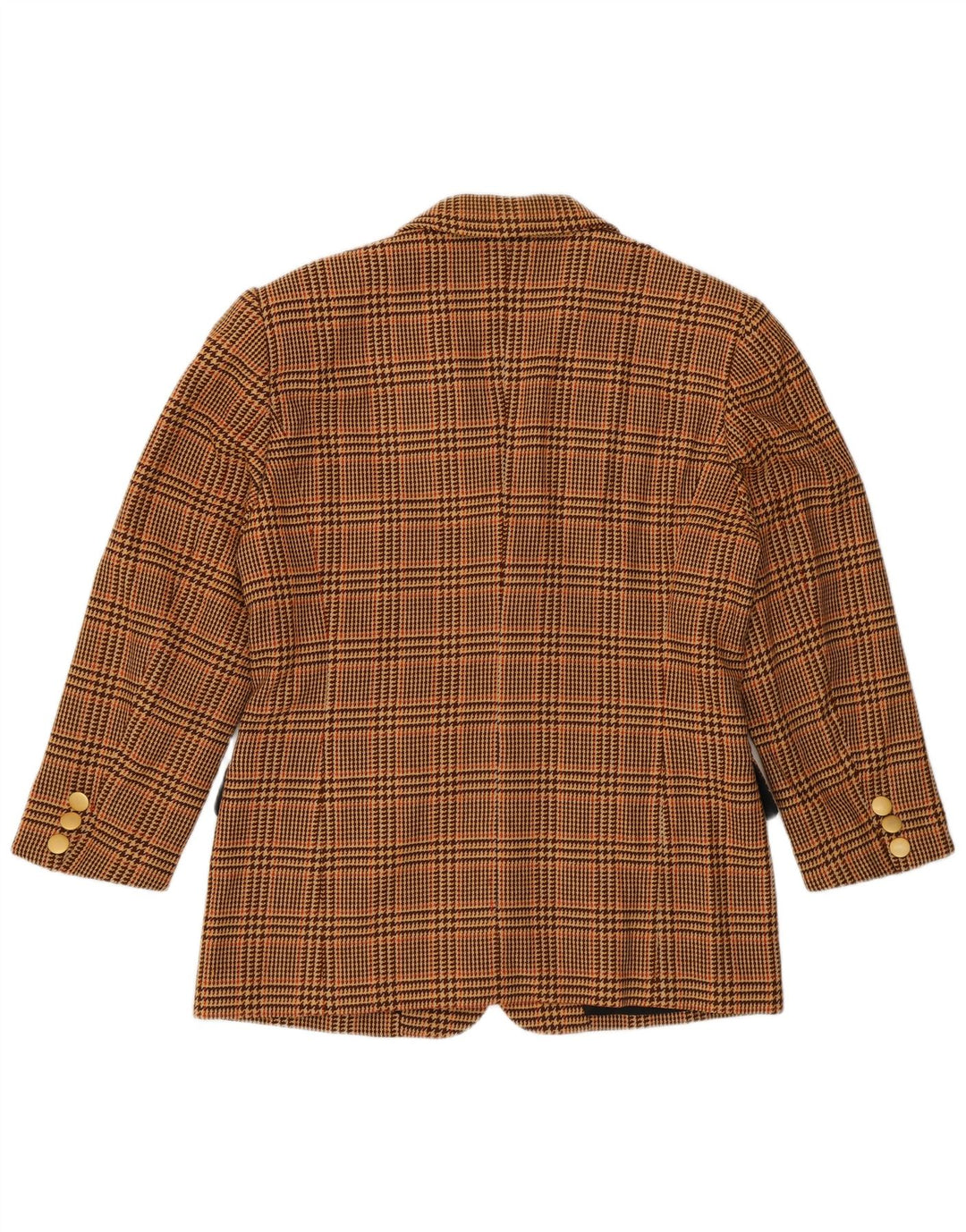 Giacca blazer vintage da donna con maniche a 3/4 IT 44 pied de poule marrone medio