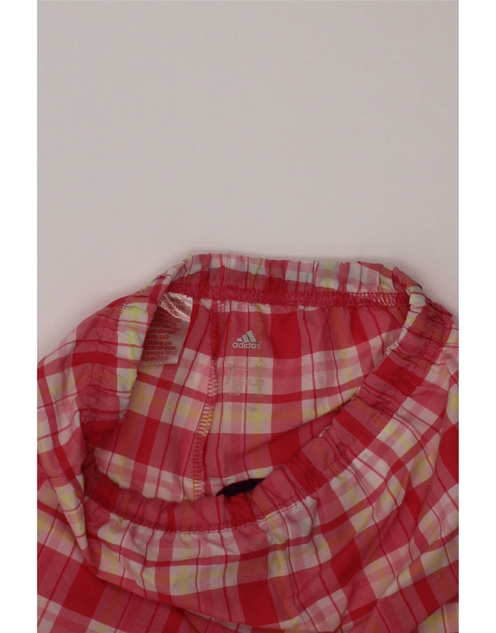 Pantaloncini casual ADIDAS per ragazze 3-4 anni W20 poliestere a quadri rosa