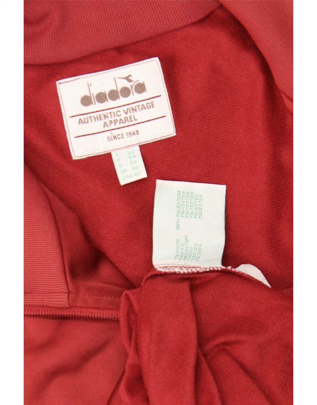 Giacca da tuta da uomo Diadora UK 42 Large Rosso Poliestere