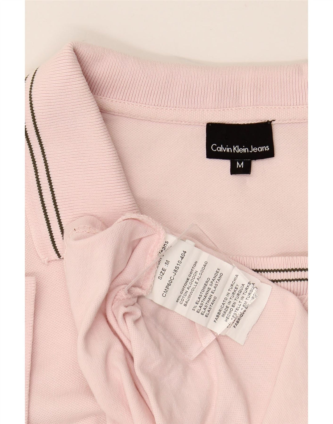 CALVIN KLEIN JEANS Polo grafica da uomo in cotone rosa medio