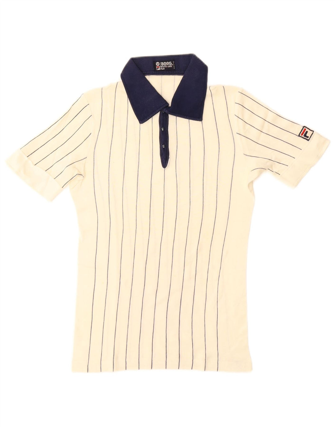 Polo Rugby Uomo Fila IT 46 Small Cotone a Righe Bianche