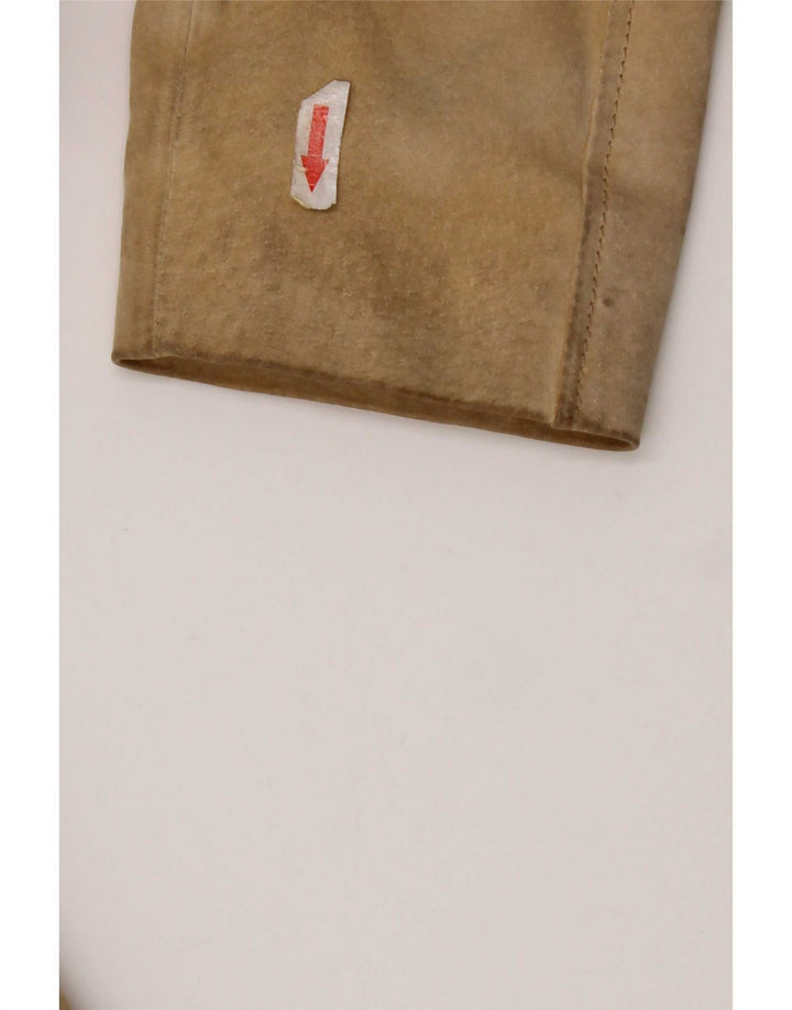 Giacca blazer in pelle scamosciata da donna a 2 bottoni In Extenso UK 14 Pelle beige media