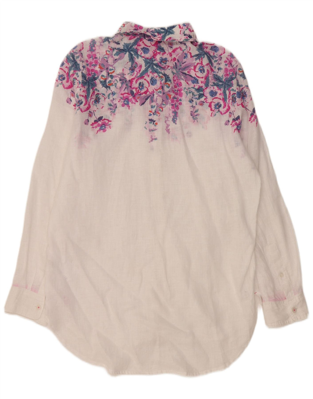 Camicia oversize da donna Joules UK 8 piccolo lino floreale bianco