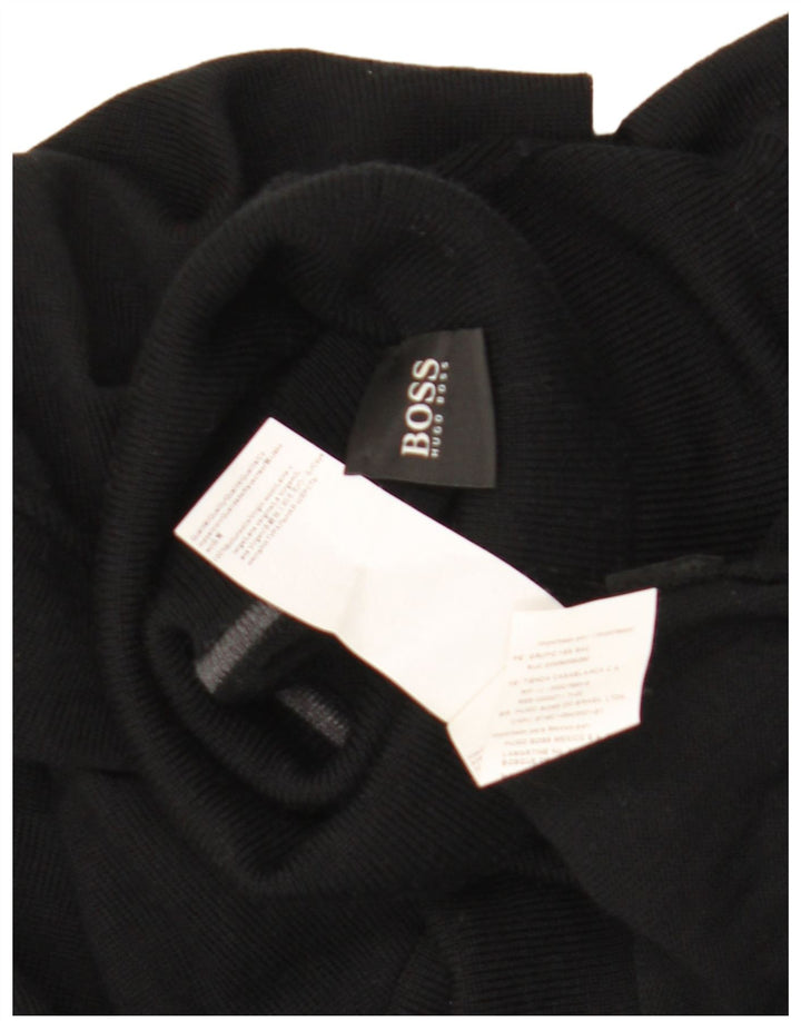 Maglione maglione a collo alto da uomo Hugo Boss 2XL lana nera