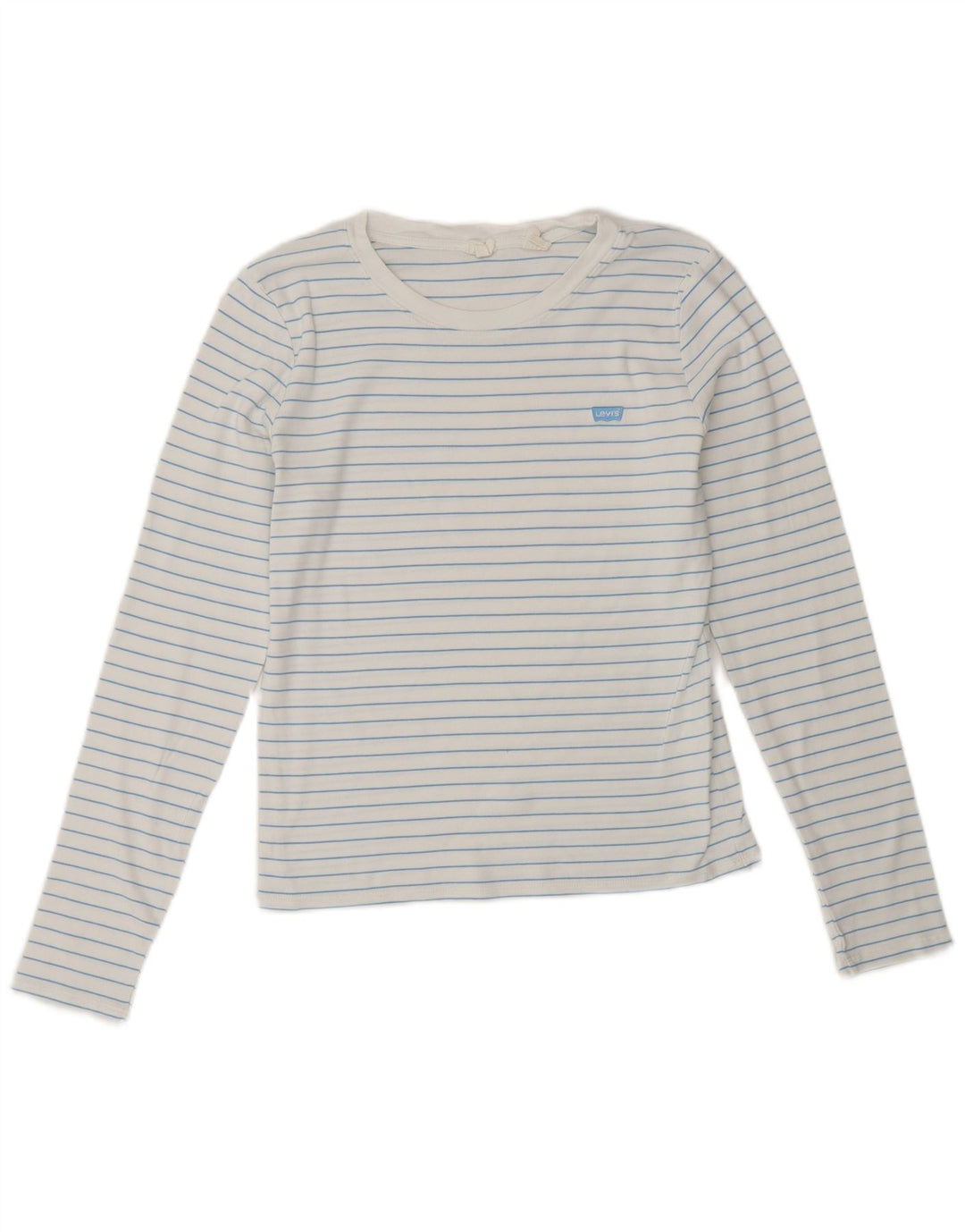 Levi's Top da donna a maniche lunghe UK 12 a righe bianche medie