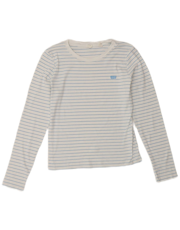 Levi's Top da donna a maniche lunghe UK 12 a righe bianche medie