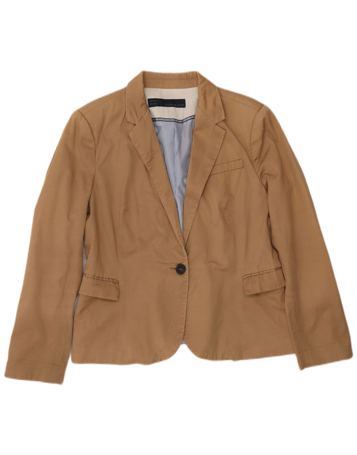 Giacca blazer da donna a 1 bottone Zara UK 18 XL Beige