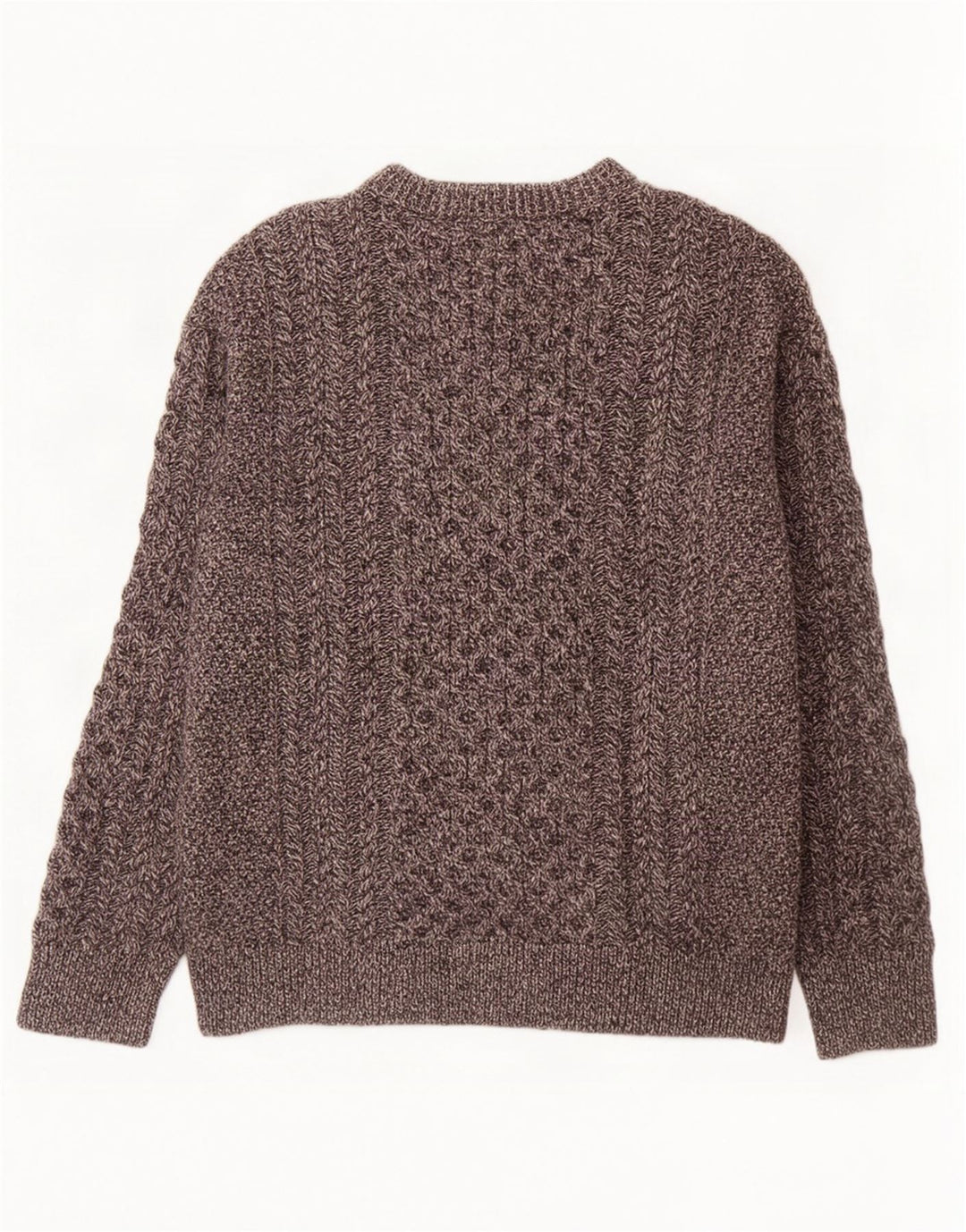 Maglione maglione girocollo da uomo originale Aran CO. XL in lana merino grigia