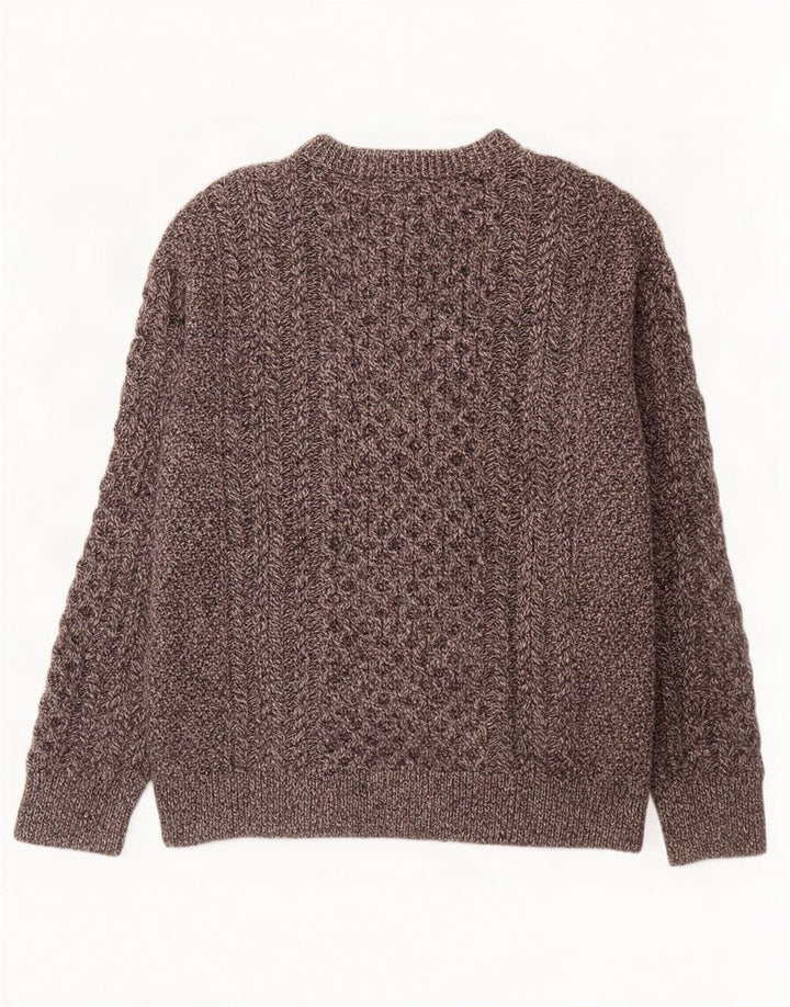 Maglione maglione girocollo da uomo originale Aran CO. XL in lana merino grigia