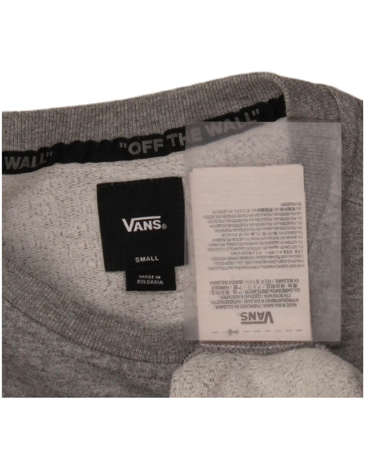Felpa con grafica da uomo VANS Maglione piccolo in cotone grigio