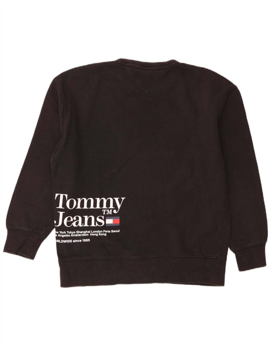 Felpa grafica da uomo Tommy Hilfiger Maglione piccolo cotone nero