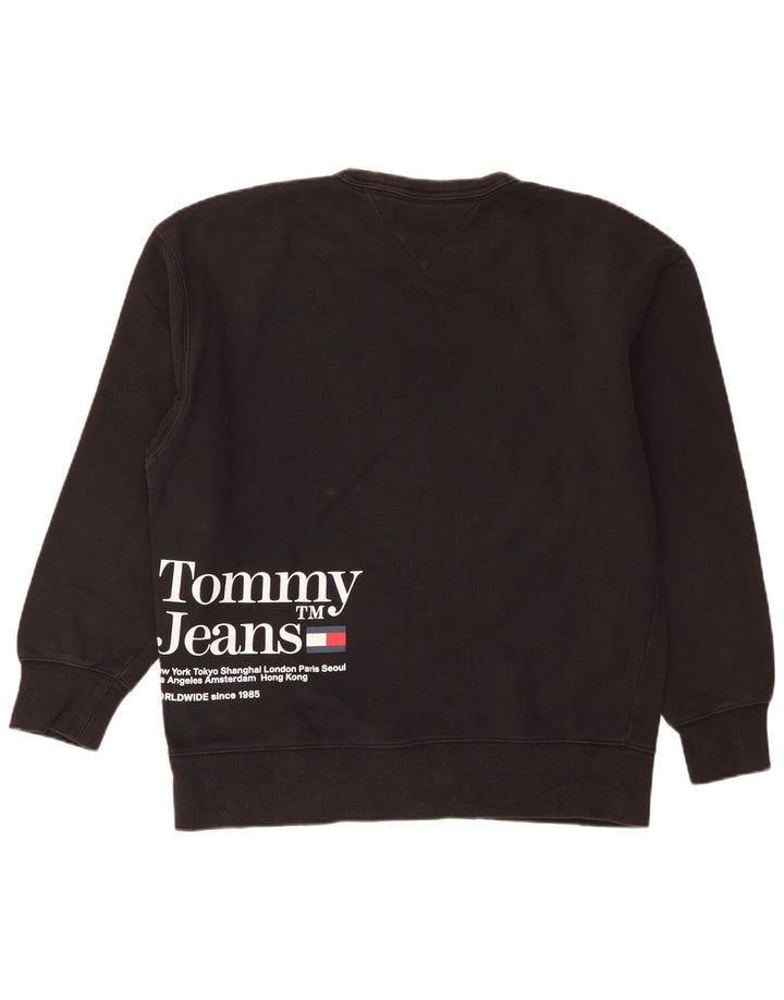 Felpa grafica da uomo Tommy Hilfiger Maglione piccolo cotone nero