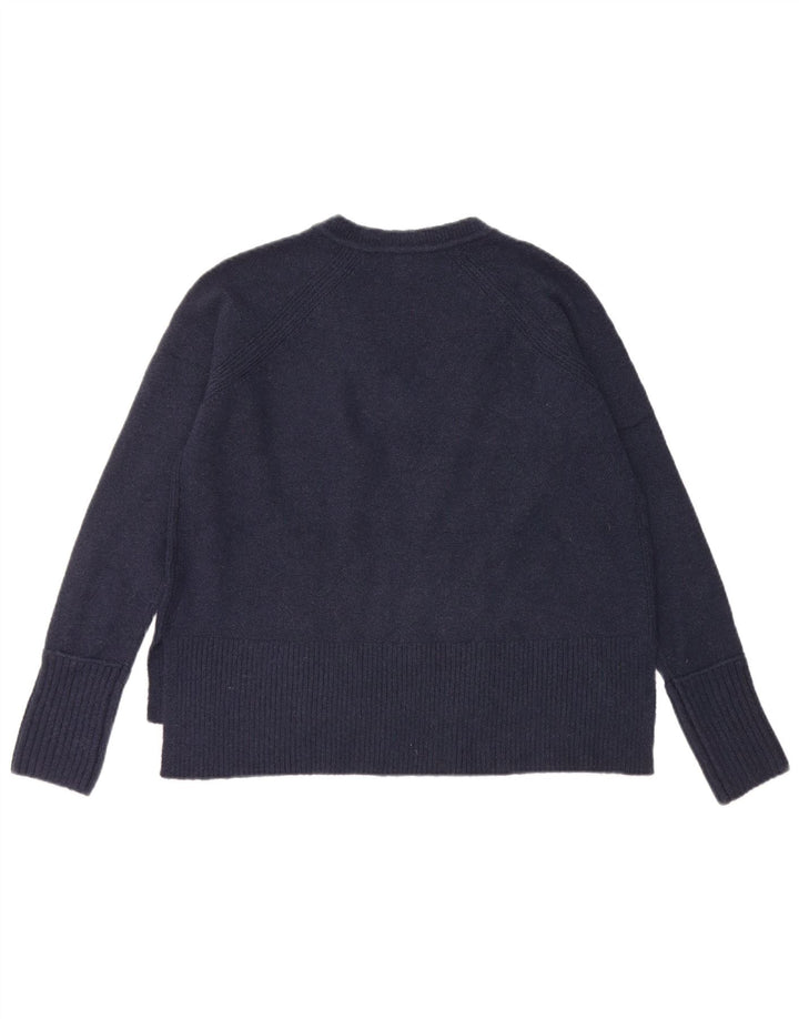J. CREW Maglione oversize da donna con scollo a V UK 10 Piccolo Blu Navy