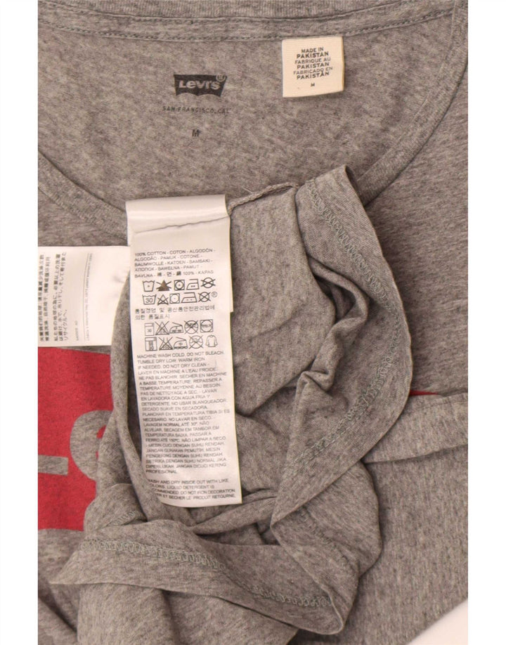 T-shirt grafica da donna Levi's Top UK 12 Cotone grigio medio