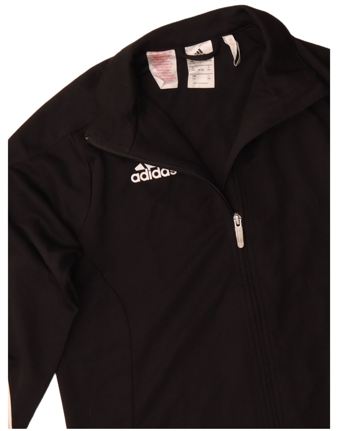 Giacca superiore della tuta Adidas Climalite da ragazzo 13-14 anni in poliestere nero