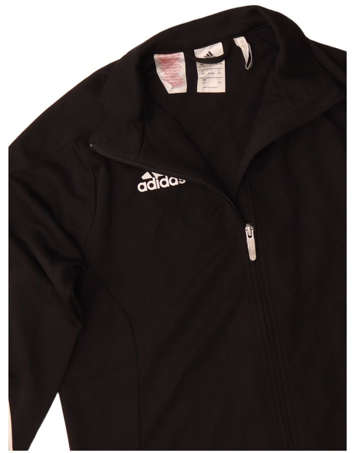 Giacca superiore della tuta Adidas Climalite da ragazzo 13-14 anni in poliestere nero