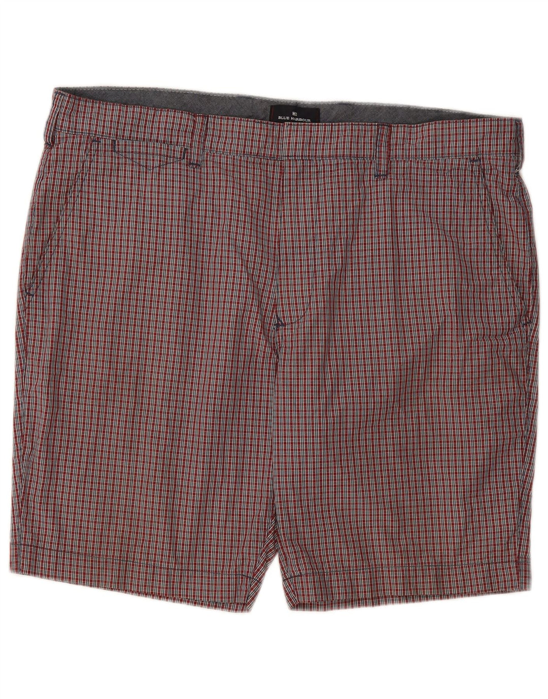 Pantaloncini chino da uomo Marks & Spencer W38 XL cotone a quadretti rossi