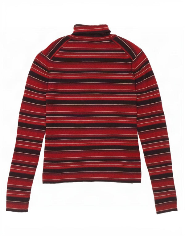 Maglione maglione a collo alto da donna Brooks Brothers UK 12 medio rosso a righe