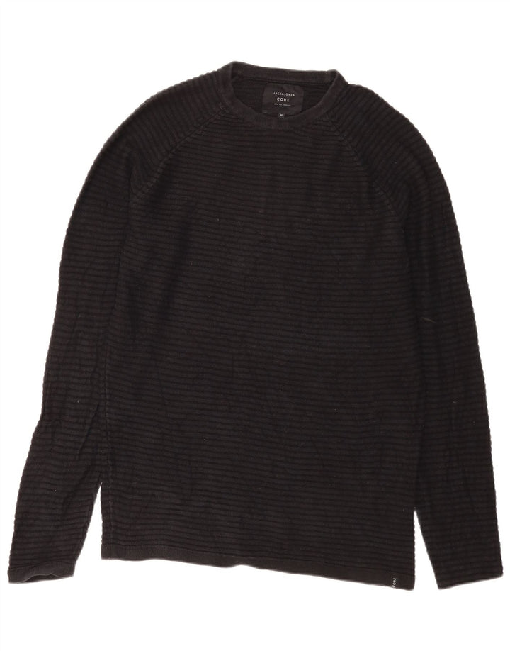 Maglione maglione girocollo da uomo Jack & Jones in cotone nero medio