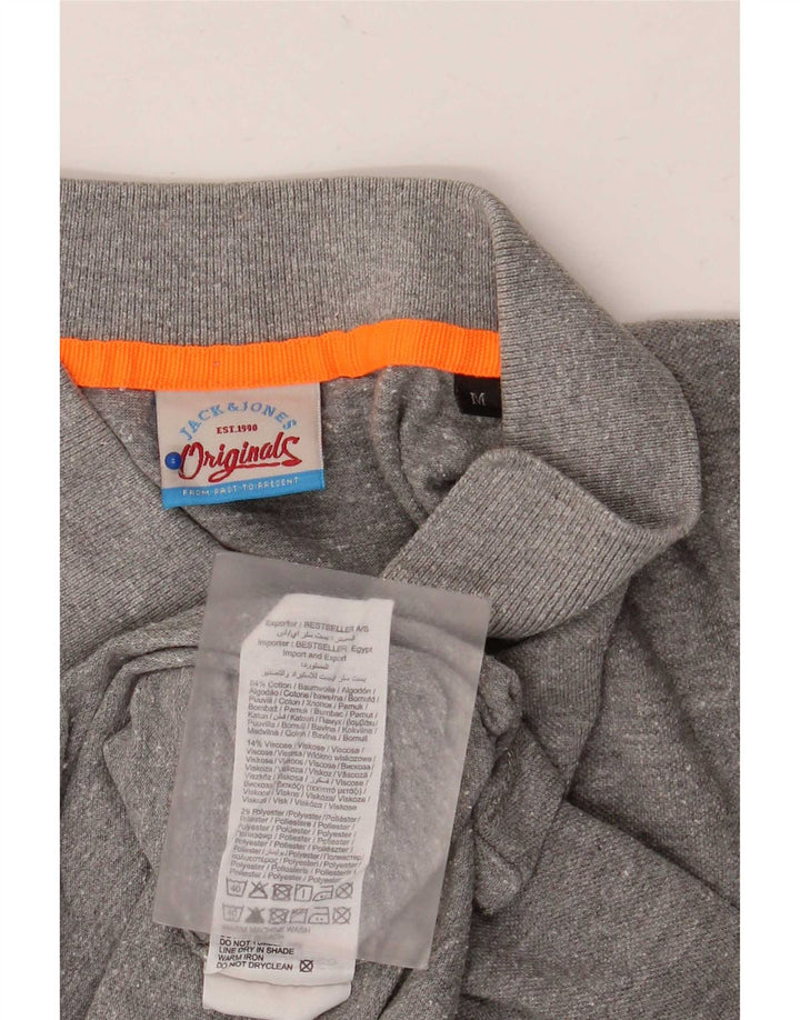 Polo grafica da uomo Jack & Jones in cotone chiazzato grigio medio