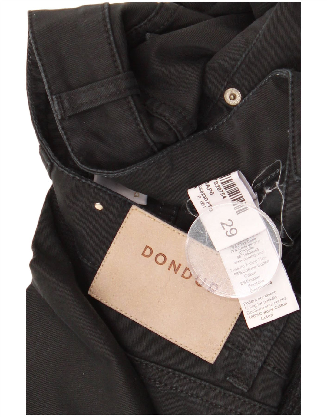 Jeans slim da donna Dondup W29 L28 cotone nero