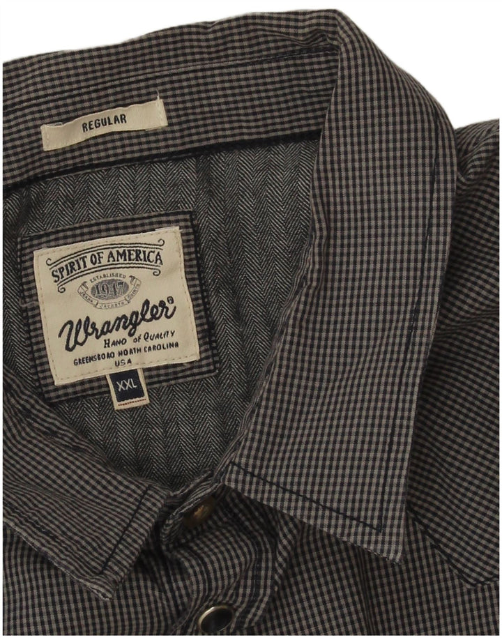 Camicia Wrangler da uomo vestibilità regolare western 2XL cotone a quadretti blu navy