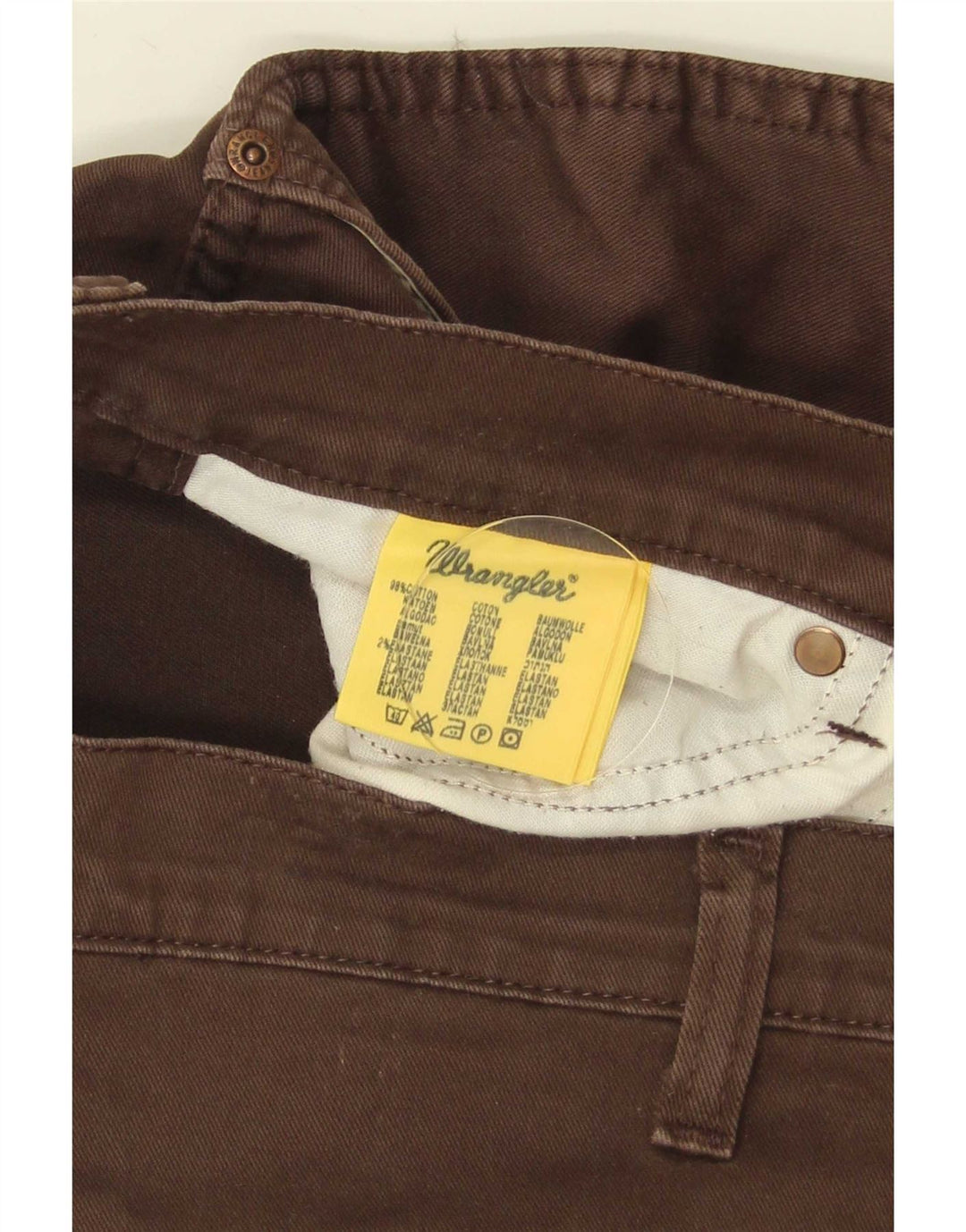 Jeans dritti da uomo Wrangler Texas W38 L32 in cotone marrone