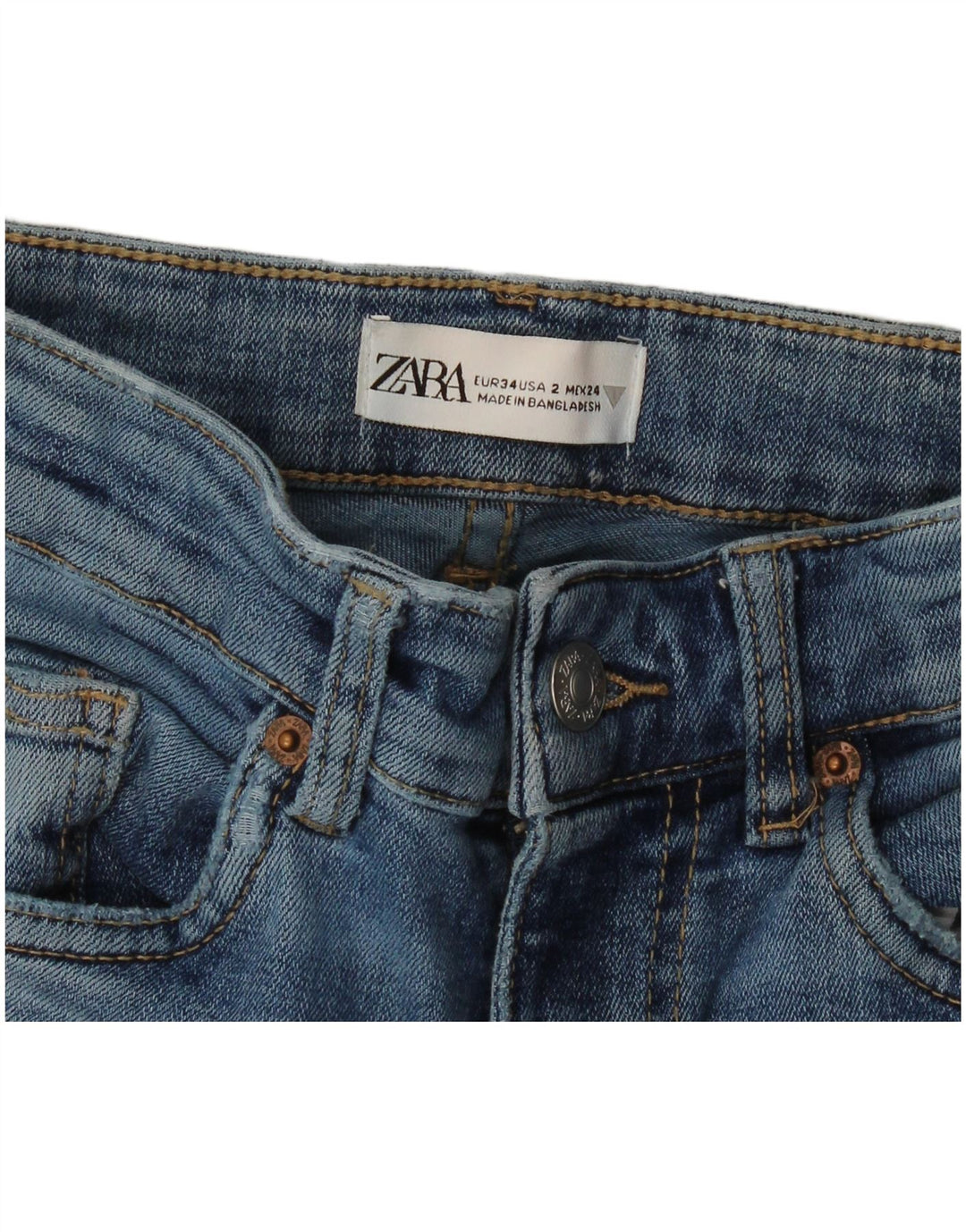 Jeans svasati da donna Zara EU 34 2XS W24 L31 Blu