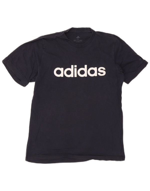 T-shirt grafica da uomo ADIDAS Top Small in cotone blu navy