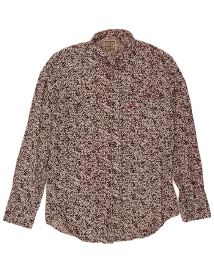 Camicia da uomo Levi's in cotone floreale bordeaux medio