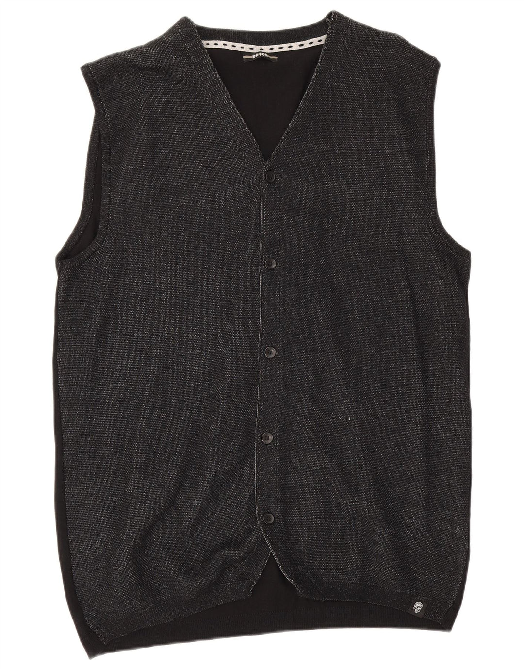 Maglione cardigan senza maniche da uomo Datch 3XL viscosa nera