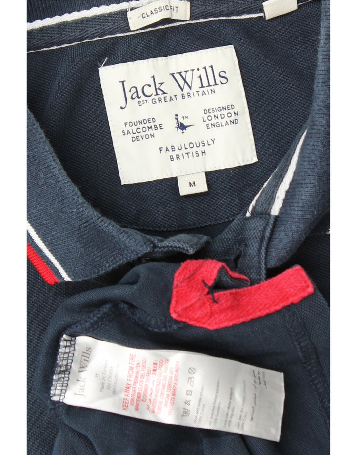 Polo da uomo dalla vestibilità classica Jack Wills in cotone blu navy medio