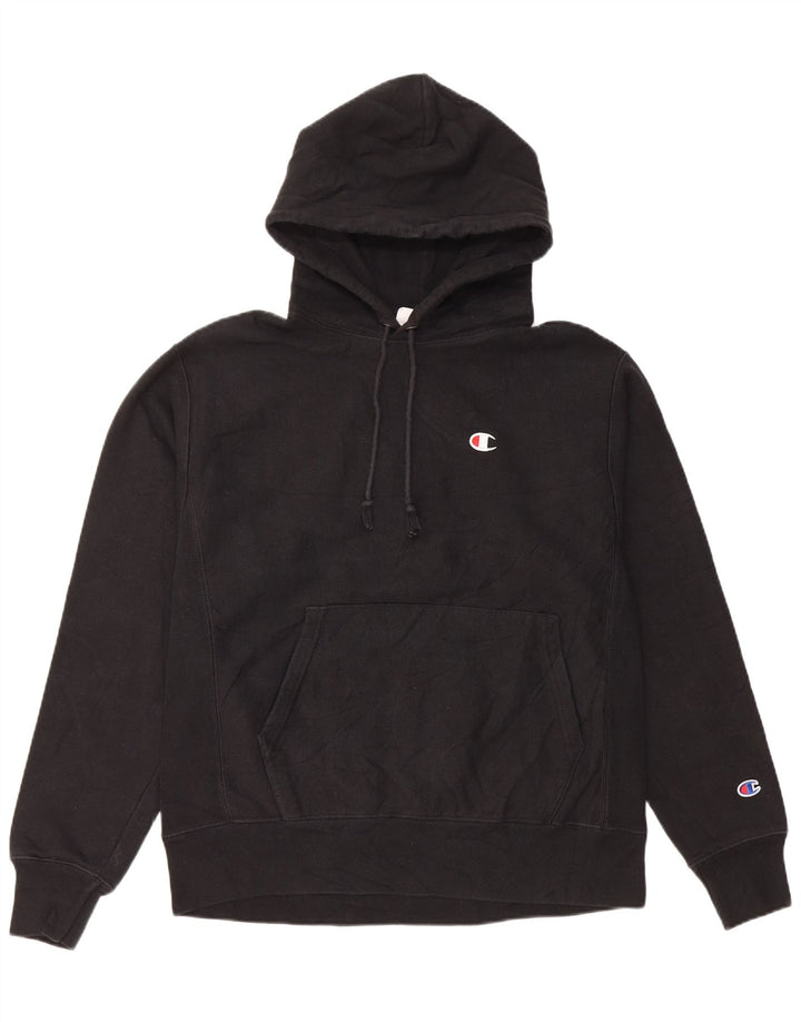 Maglione con cappuccio Champion Reverse Weave da uomo in cotone nero medio
