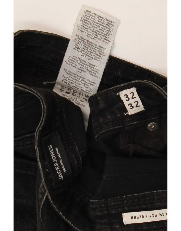 Jack & Jones Uomo GLENN Slim Jeans W32 L32 Cotone Nero