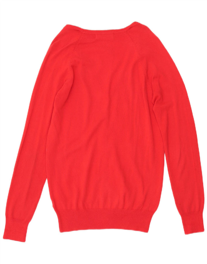 Maglione cardigan da donna Zara UK 16 grande cotone rosso