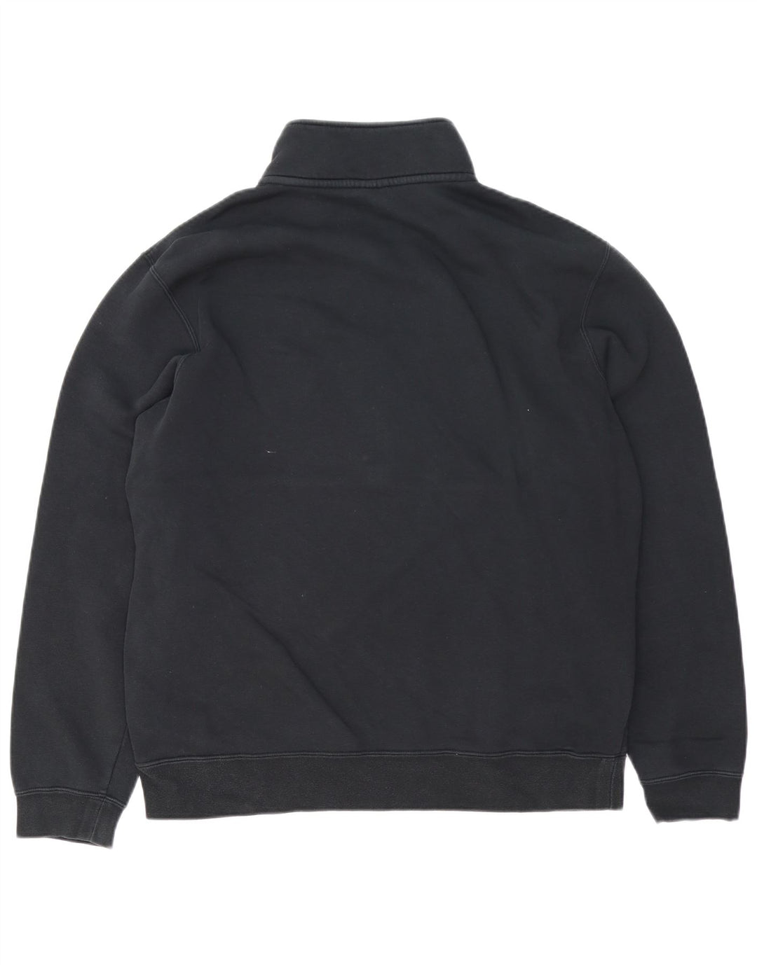NIKE Felpa da uomo con collo con zip, maglione grande, cotone nero