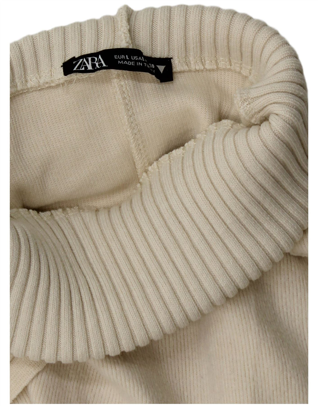 Canotta da donna Zara con collo alto e canotta UK 14 grande, bianco sporco