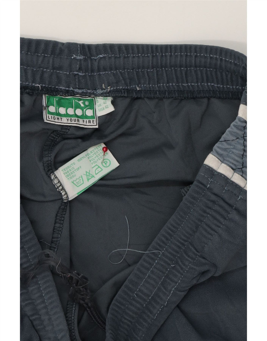 DIADORA Pantaloni da tuta da uomo UK 42 Large Grigio Colourblock Poliestere