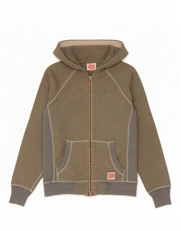 Maglione con cappuccio e zip da uomo Superdry grande in cotone color block grigio